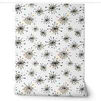 Funky Atomic Starburst Motif du milieu du siècle m