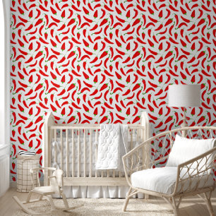Papier Peint Funky Red Chili Peppers Red White