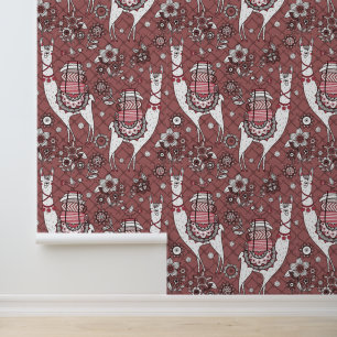 Papier Peint Funny Llamas Motif