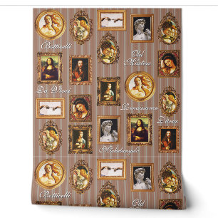 Papier Peint Galerie d'art Renaissance Beige Mocha Mousse Grill