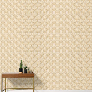 Papier Peint Géométrique Chevrons Beige Luxe