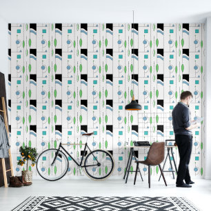 Papier peint géométrique moderne noir et blanc