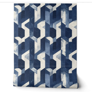 Papier peint géométrique Navy Prism Retreat