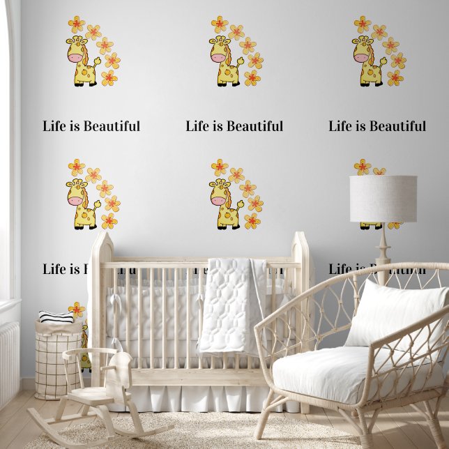 Papier peint Giraffe La vie est belle (Enfants)