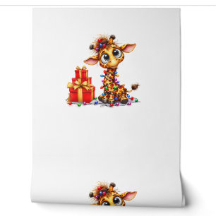 Papier Peint Giraffes de Noël Lumières Noël Giraffe de Noël