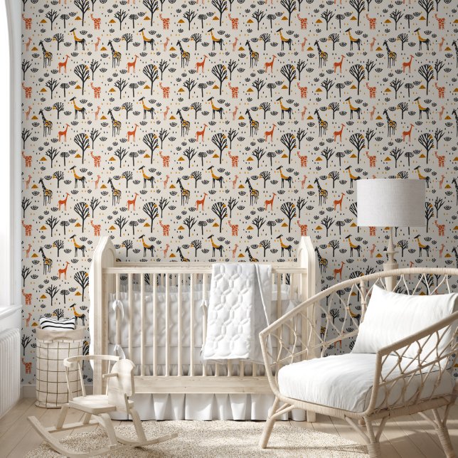 Papier Peint Giraffes d'imprimerie africaine (Enfants)