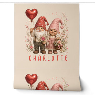 Papier Peint Gnomes de la Saint-Valentin personnalisés avec des