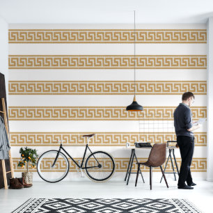 Papier Peint Gold clé grecque sur le concepteur blanc