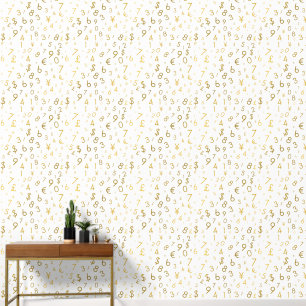 Papier Peint Gold Luxury Numéros & Devise Symboles Motif