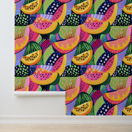 Papier Peint Gras Colorful Melon Fruits d'été Peinture
