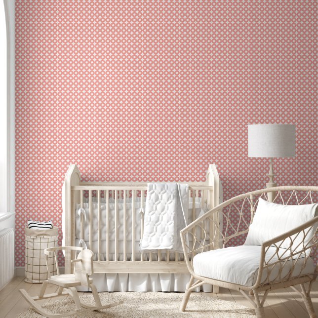 Papier Peint Gras, moderne Big Peach Circles Motif (Enfants)