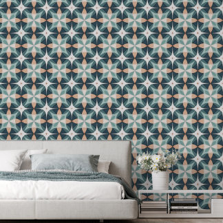 Papier Peint Gras Turquoise Abstrait et marbre brun