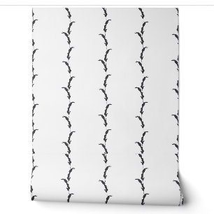 Papier Peint Grass de blé noir et blanc rayé