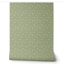 Green and beige stars wallpaper