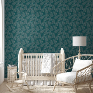 Papier Peint Green Feuille Regal Line Motif d'art