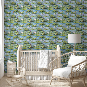 Papier Peint Grenouilles amusantes dans l'eau Lily Etanche Peel