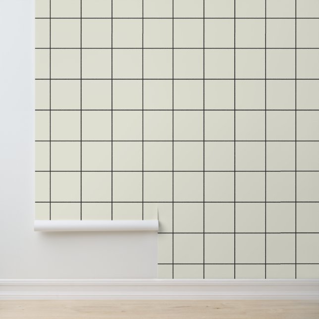 Papier Peint Grille 6 po blanche ivoire tendance (Application)