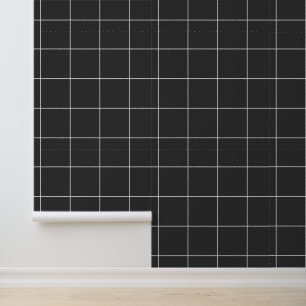 Papier Peint Grille de charbon presque noir tendance 6"