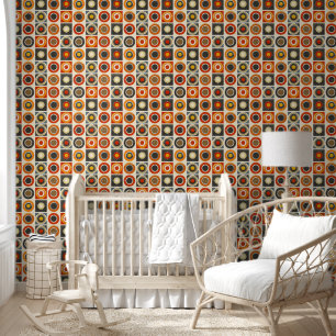 Papier Peint Grille géométrique rétro