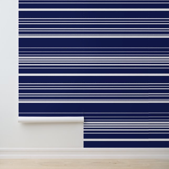 Papier Peint Grilles complexes - Bleu (Application)