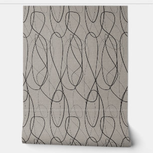 Papier peint gris Abstrait Lignes modernes Design