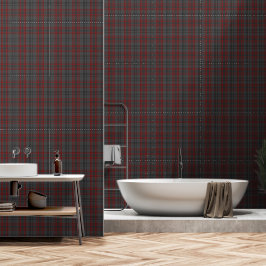 Papier Peint Gris foncé Noir Rouge Grand Tartan Plaid