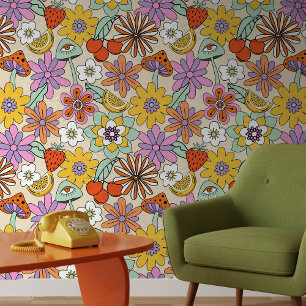Papier Peint Groovy 70s Flower Power ID929
