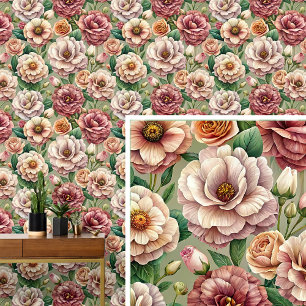Papier Peint Gros Gras & Belle Crème Orange Rose Mauve