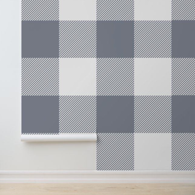Papier Peint Grosse couche de gris argenté et de buffle blanc (Application)
