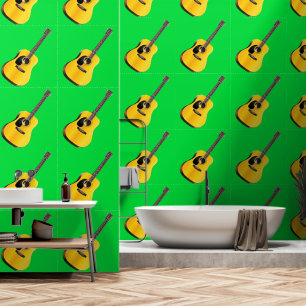 Papier Peint Guitare classique Couleur personnalisée Vert