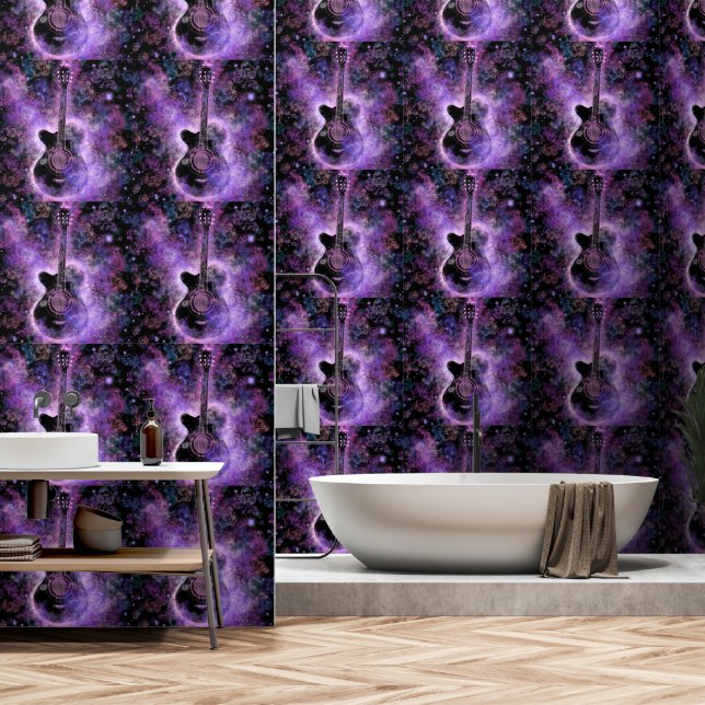 Papier Peint Guitare rock et roll (Salle de bain)
