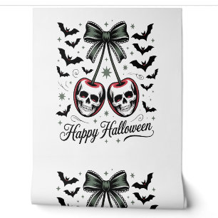 Papier Peint Halloween crâne gothique cerise