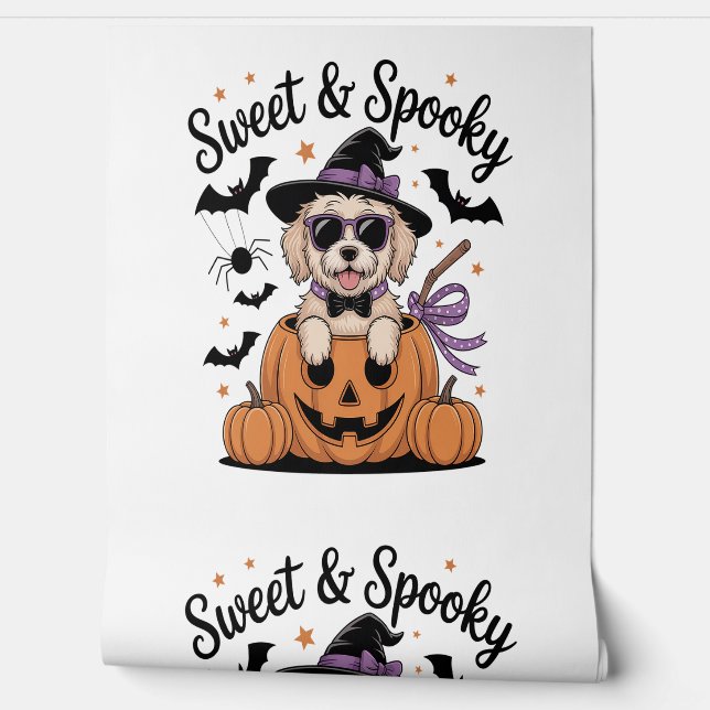Papier Peint Halloween de chien doux et Éffrayant (Déroulement)