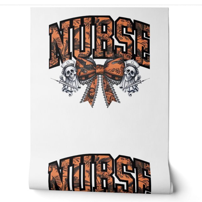 Papier Peint Halloween Infirmière Scary Coquette Bow Classic T- (Déroulement)
