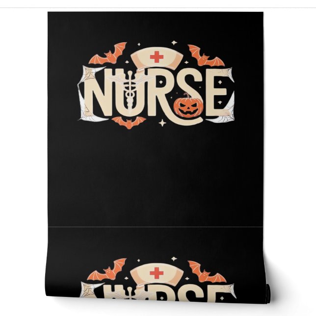 Papier Peint Halloween Nurse Typographie - Conception Médicale  (Déroulement)