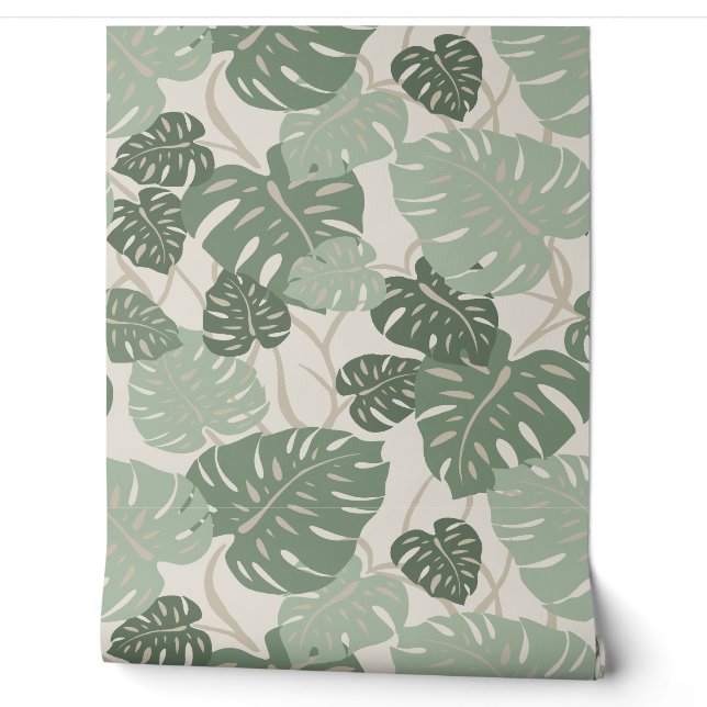 Papier Peint Hanger de Cliff Feuille de Monstera Hawaiienne - V (Déroulement)