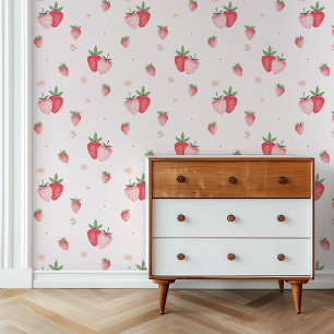 Papier Peint HEIDI Cute Rose Boho Strawberry Baby Girl Nursery