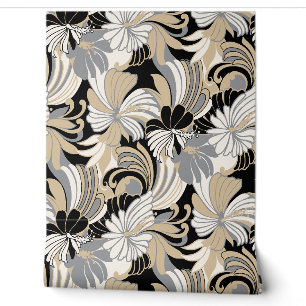 Papier Peint Hibiscus Jungle Hawaiian Tropical Floral - Neutre