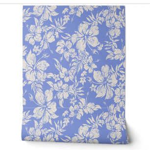 Papier Peint Hibiscus Pareau en détresse Hawaiian - Périwinkle
