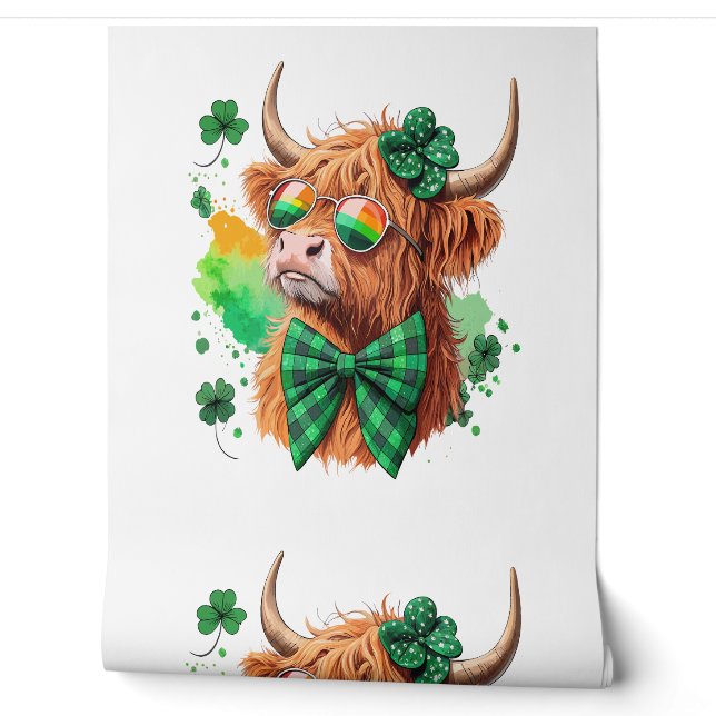 Papier Peint Highland Cow St Patrick’s Png, Lucky Cow (Déroulement)