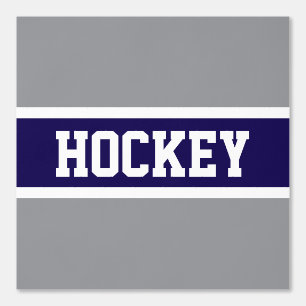 Papier Peint HOCKEY Fun Athletic Grey Marine Bleu Blancs
