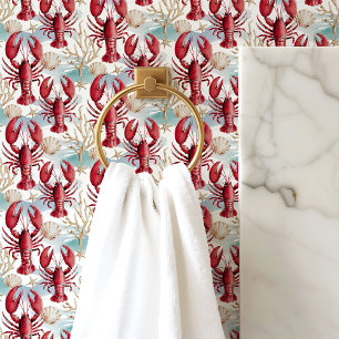 Papier Peint Homards Rouges et Coquillages