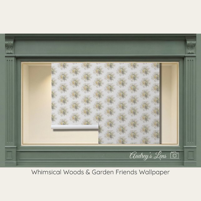 Papier Peint Hummingbird | Floral White Background (Créateur téléchargé)