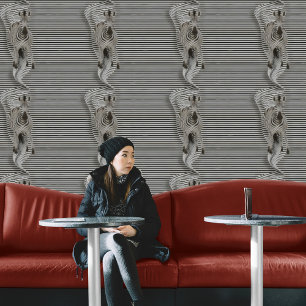 Papier Peint Illusion optique Zèbre, Peel et Bâton noir et blan