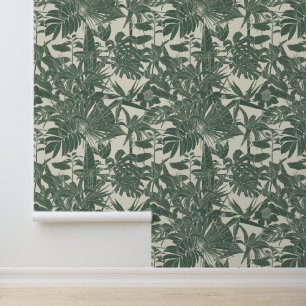 Papier Peint Illustration de la ligne tropicale exotique.