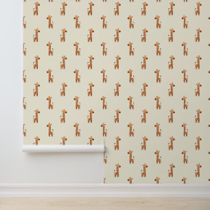 Papier Peint Illustration de petite girafe mignonne motif jaune