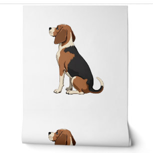 Papier Peint Illustration d'un chien Beagle vintage vu de dos A