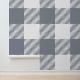 Papier Peint Immense carreaux de buffle gris argenté et blanc