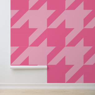 Papier Peint Immense Houndstooth Rose Français