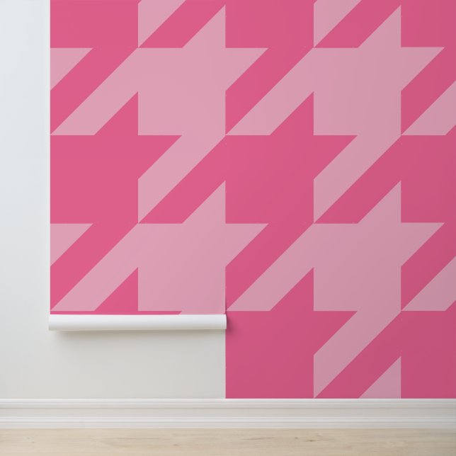 Papier Peint Immense Houndstooth Rose Français  (Application)